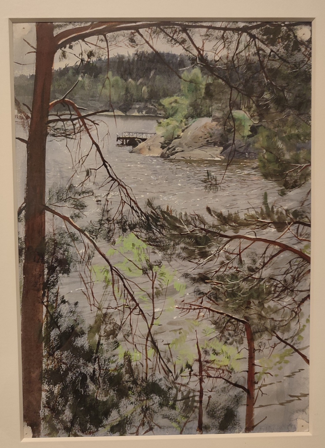 Estudio de un bosque, acuarela de Zorn