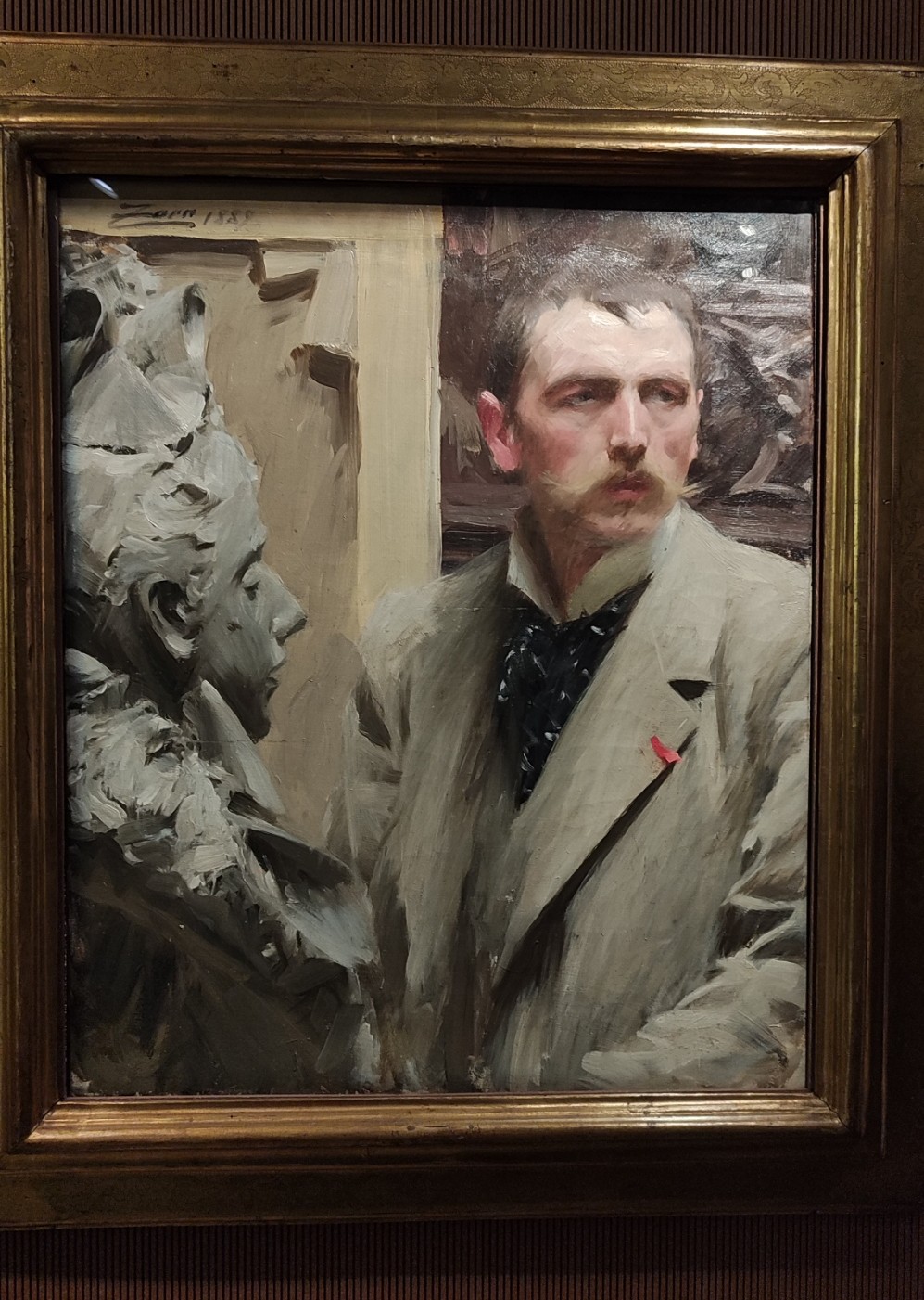 Un autorretrato en óleo de Anders Zorn al inicio de la exposición
